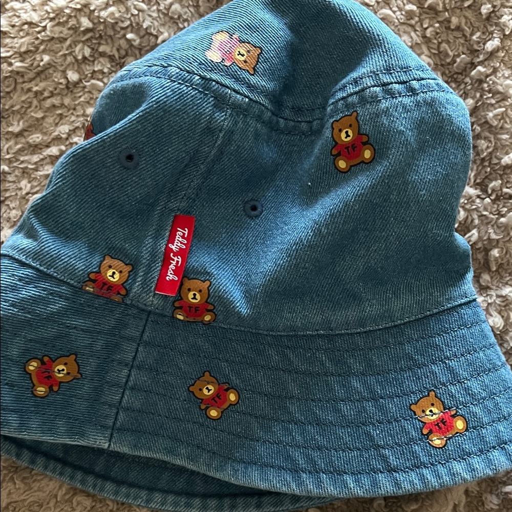 Teddy Fresh Denim Bucket Hat with Teddy Bear Print - Picture 3 of 6